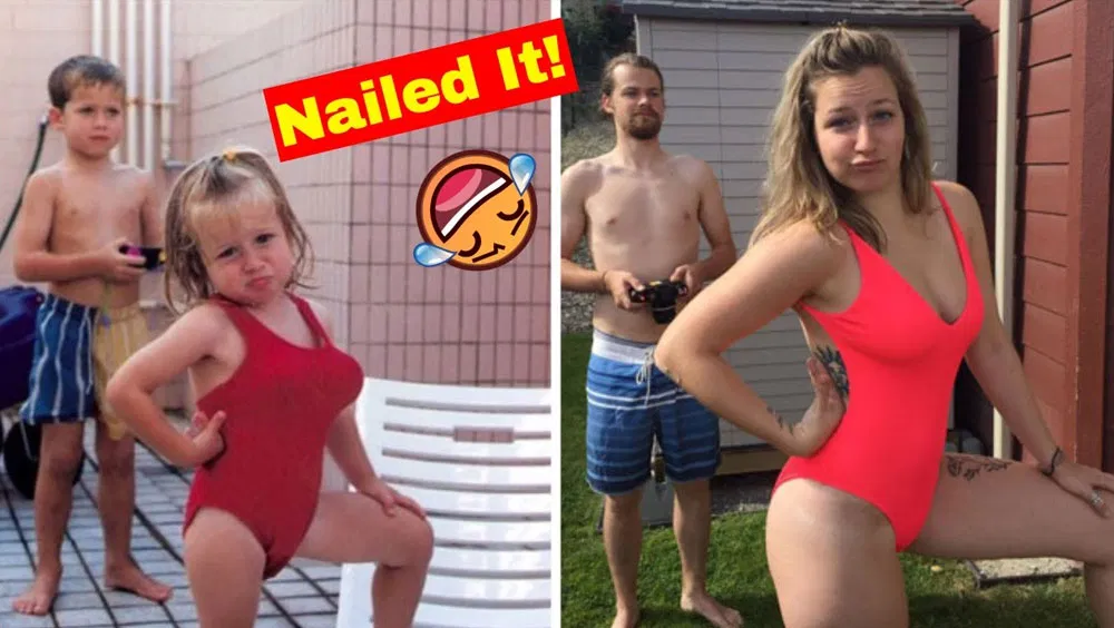 People Absolutely Nailed Their Family Photo Recreations In A Genius Way