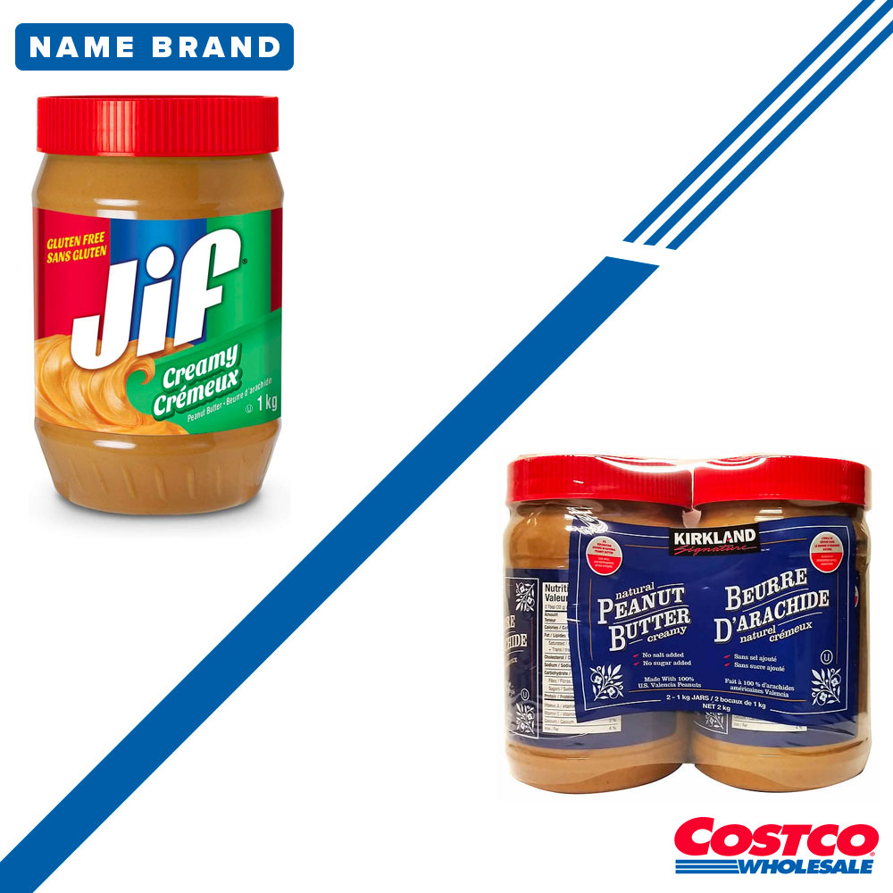 Kirkland Signature Organic Creamy Peanut Butter and Jif