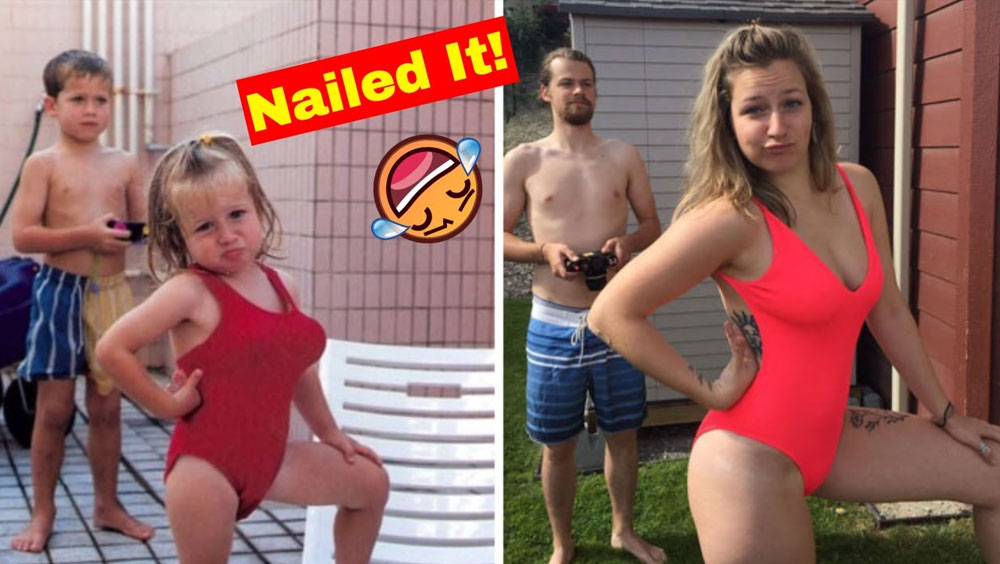 People Absolutely Nailed Their Family Photo Recreations In A Genius Way